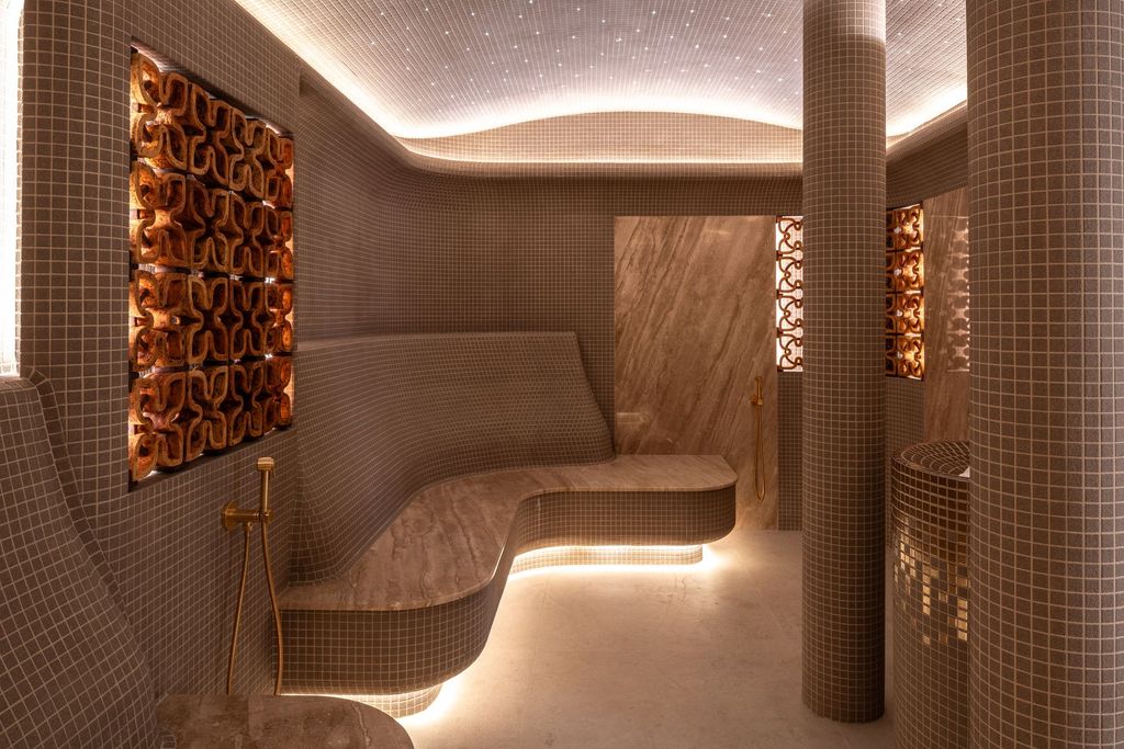 Luxury steam room at Esperanza Spa offering calm and restorative heat.