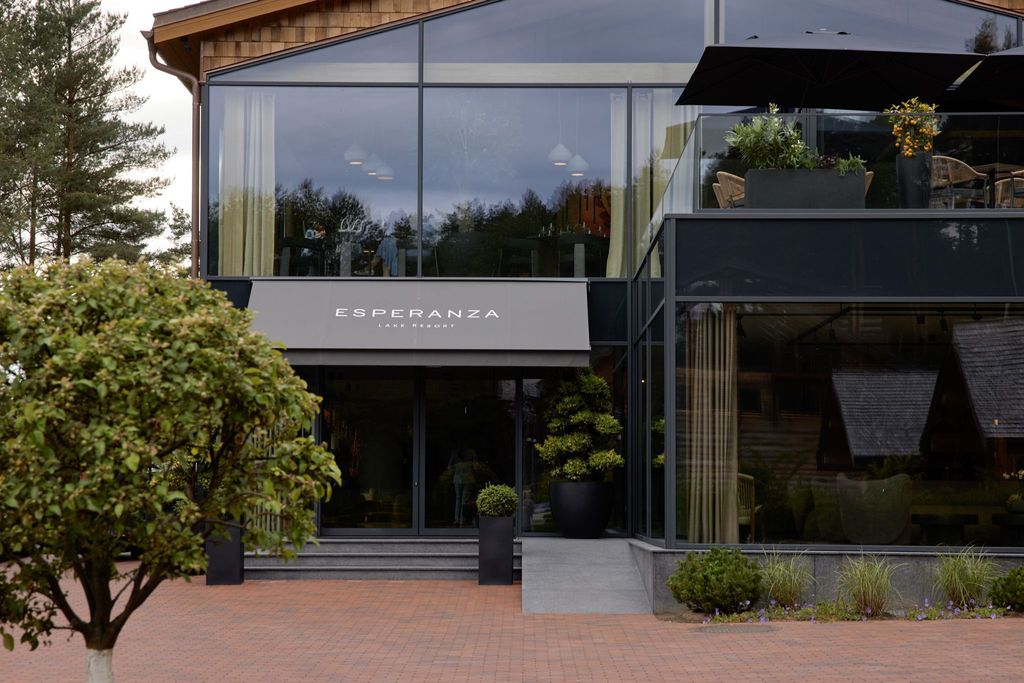 Scenic luxury resort exterior at Esperanza Lake Resort set in a tranquil natural setting.